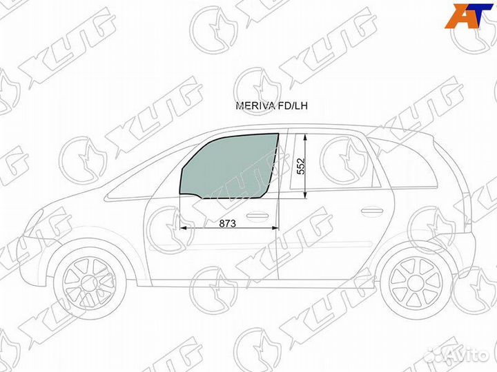 Стекло двери передней левой Opel Meriva A