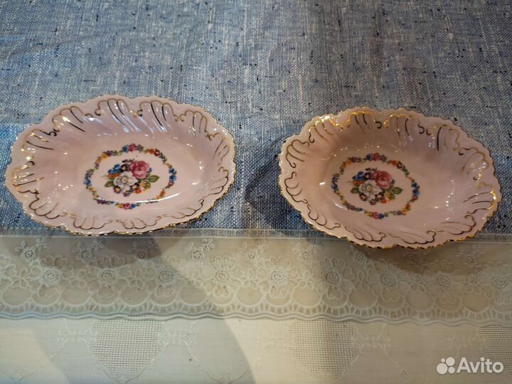 Конфетницы. Розовый фарфор. Чехия. Винтаж