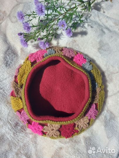 Эксклюзивный берет ручная работа