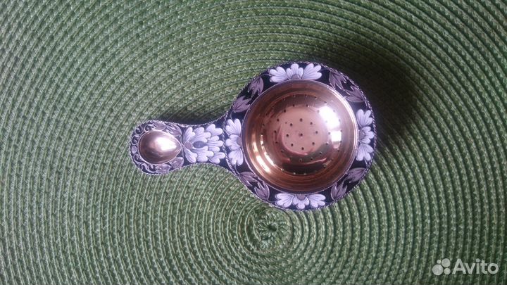 Ситечко серебро 916 эмаль Новое