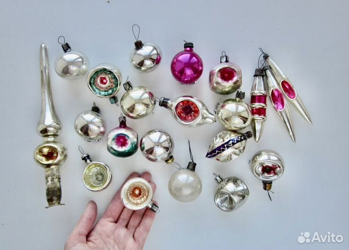 Маленькие елочные игрушки СССР