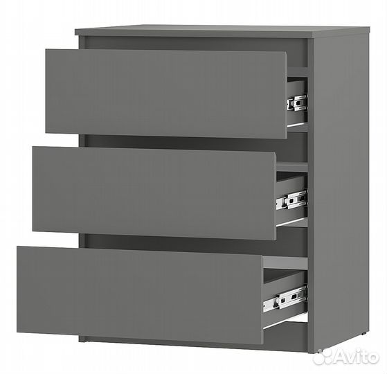 Комод три ящика км-01 Симпл Графит 60х76х46