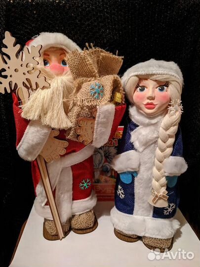 Дед Мороз и Снегурочка под Ёлку ручная работа