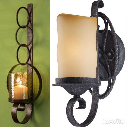 Кованое освещение, настенные подсвечники ковка