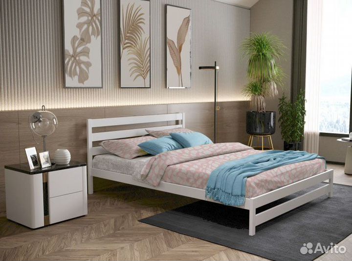 Кровать из натурального дерева 2-спальная 