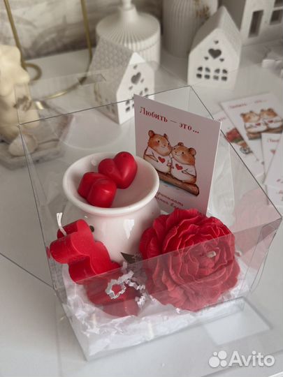 Подарочный набор на день святого валентина/ свечи