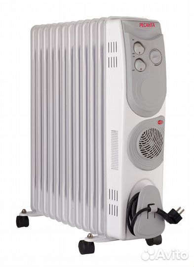 Масляный радиатор Ресанта ом-12нв с тепловентилят