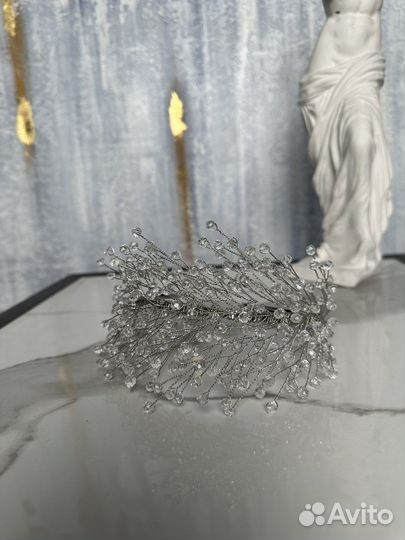 Свадебный, корона, для волос, для прически, ободок