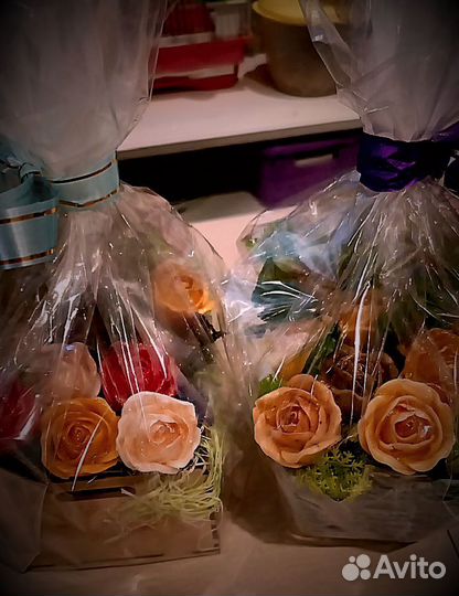 Мыльные букеты ручной работы