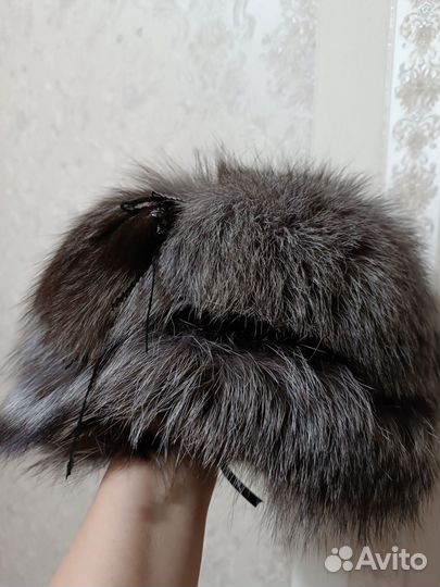 Шапка из чернобурки женская