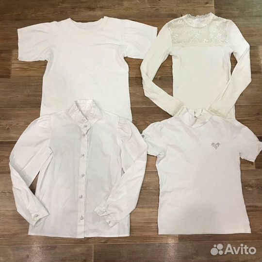 Блузки белые и джинсы на девочку