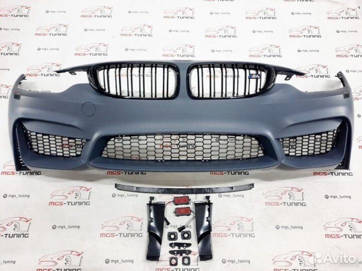 Бампер с решеткой на BMW 4 Series f32 стиль М4 F82