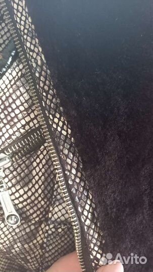 Кожаная куртка с мехом лисы