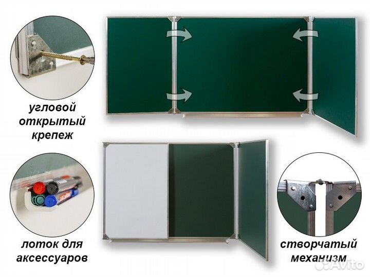 Доска 3-элементная комбинированная магнитная 360х1