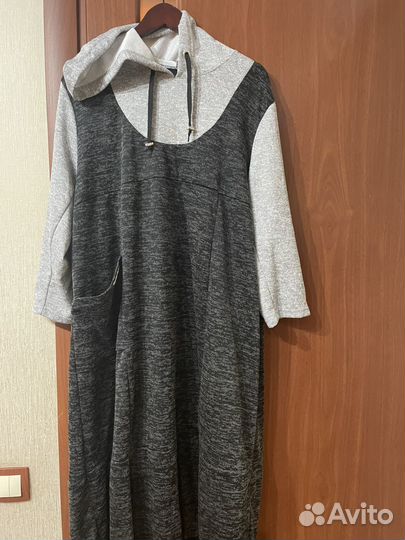 Джинсовый тренч (70+) + платье + кофта