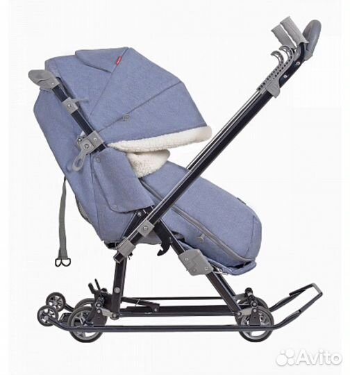 Санки-коляска Ника Детям 7-8К синий