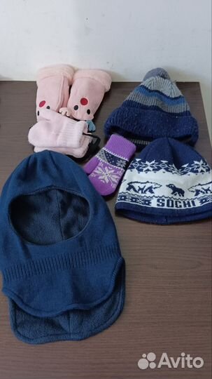 Шапка,шлем, варежки