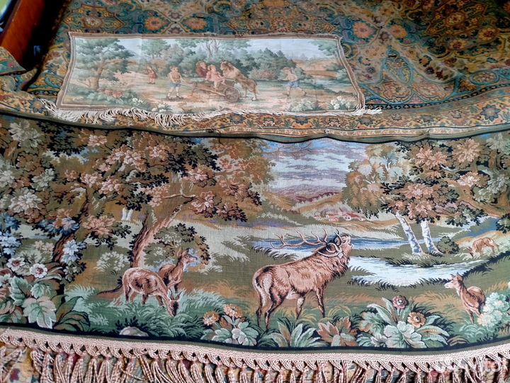 Гобелен дети и с оленями ГДР 60г