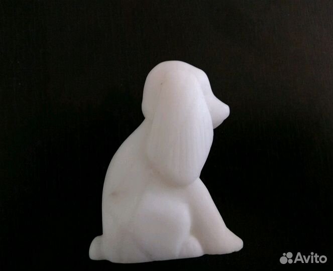 Каменная мини скульптура Собака спаниэль
