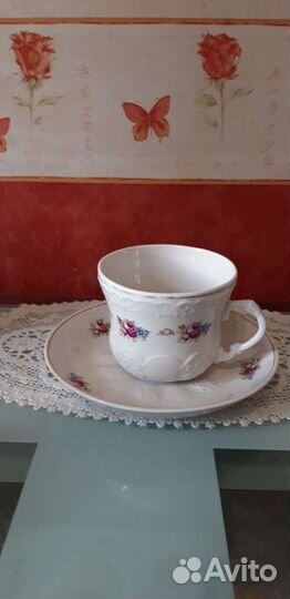 Чайная пара Дулёво 1960 года с дефектом