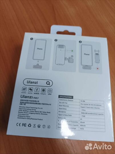 Петличный микрофон для iPhone ulanzi j12