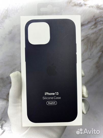 Чехол силиконовый Magsafe iPhone 13 чёрный