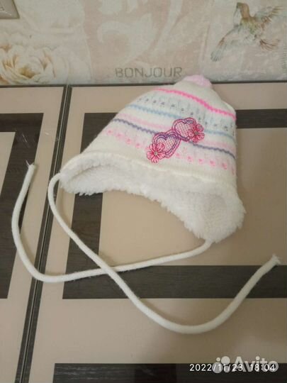 Шапка зимняя для девочки р. 44- 46