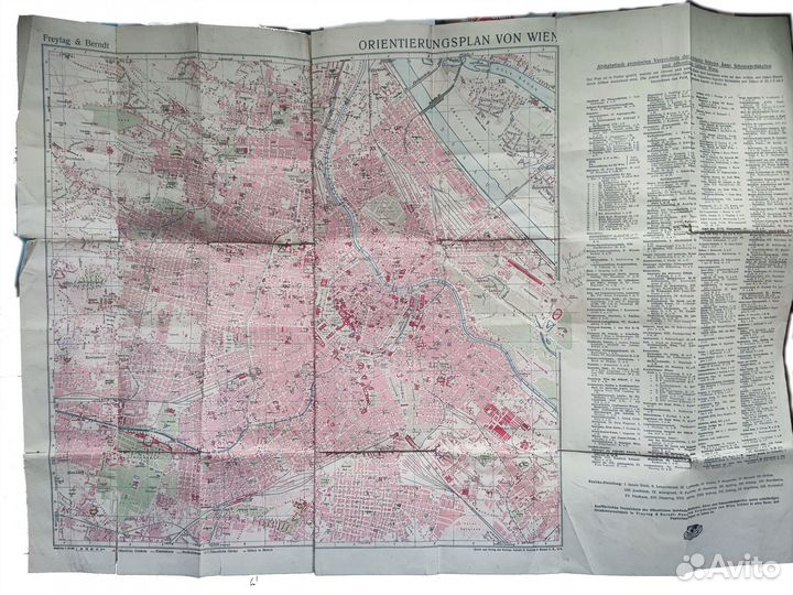 Антикварная карта Вена 1938 год Pläne von Wien