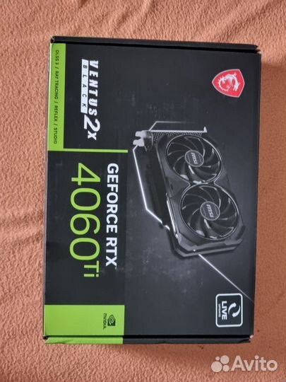 Видеокарта MSI Ventus 2X Black 8G RTX4060Ti, 8GB