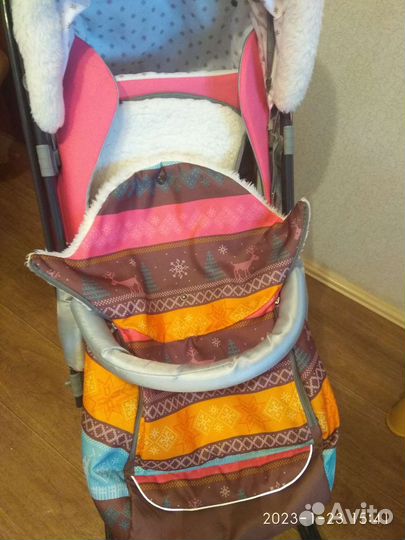 Детские санки коляска с большими колесами Ника 7-3