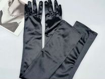 Новые перчатки черные атласные 65 см