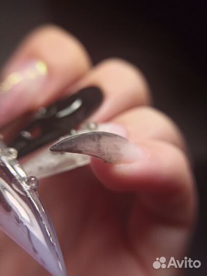 Крейзи-маникюр, наращивание, кошачьи когти, модель