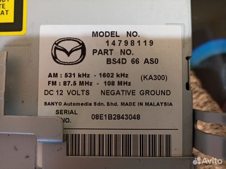 Автомагнитола Mazda 3 bk