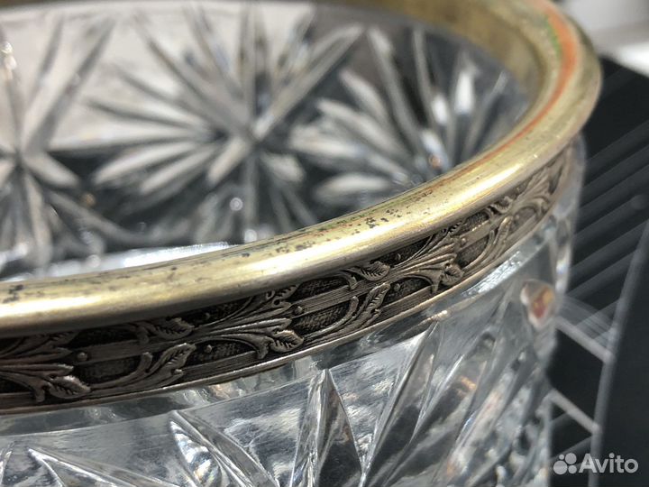 Ваза хрусталь посеребрение СССР