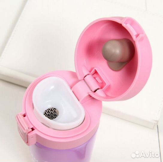 Термокружка розовая и морская волна