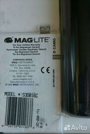 MAG-lite фонарик,USA