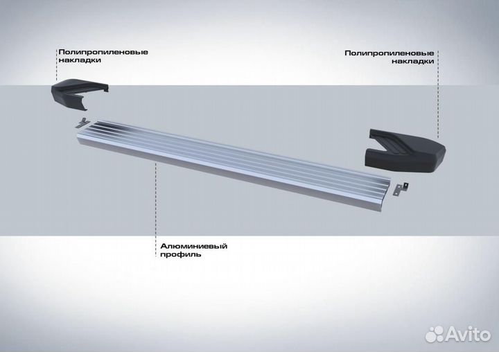 Пороги Подножки LADA Нива Urban 3D 2016- Silver