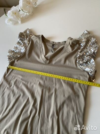 Футболка Manila grace хлопок пайетки