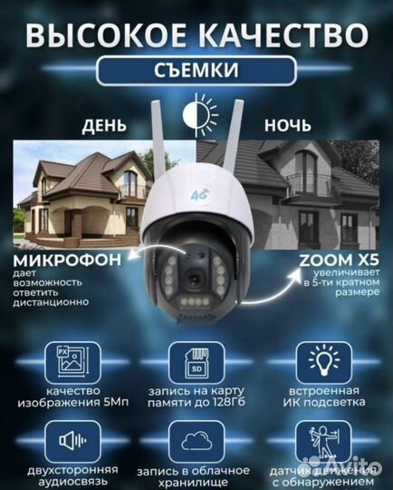 Уличная IP камера, 4G с sim-картой