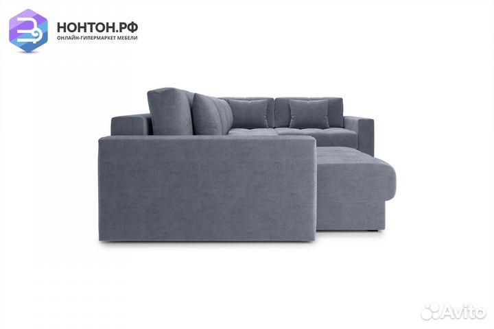 Диван п-образный тик-так Монарх темно-серый