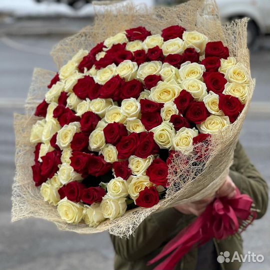 101роза Микс 70см с доставкой