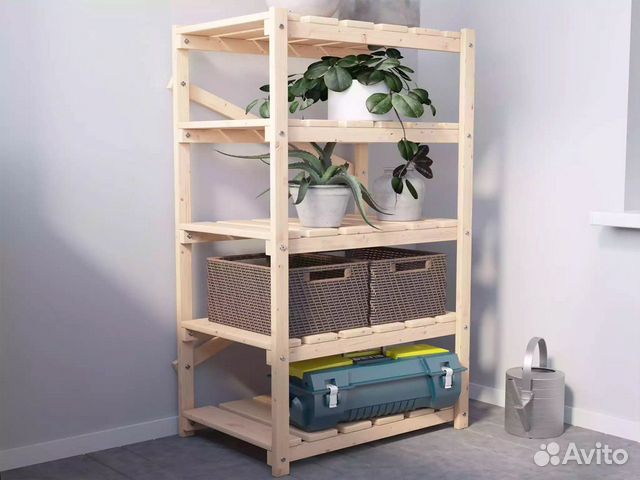 Стеллаж деревянный на дачу массив сосны икеа IKEA купить в Москве ...