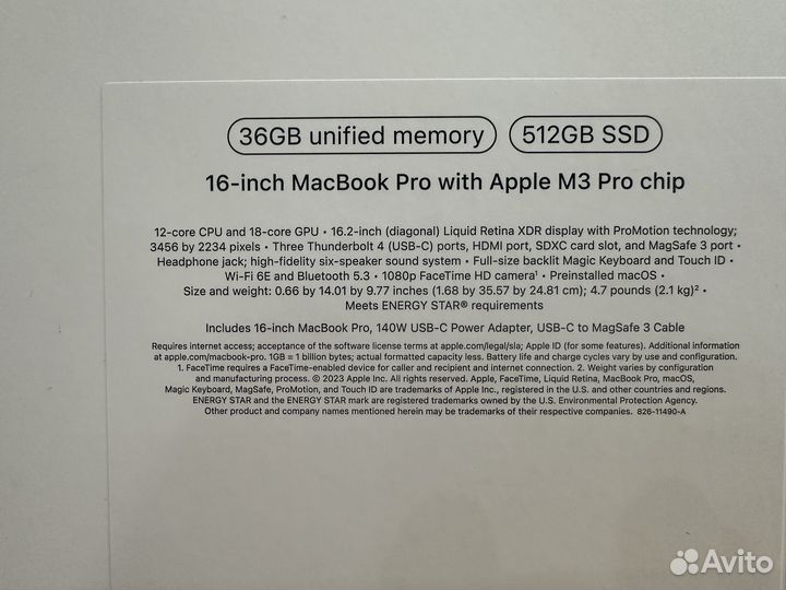 Macbook pro 16 m3 18gb 512gb