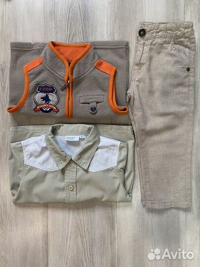 Рубашка, брючки, жилет 92