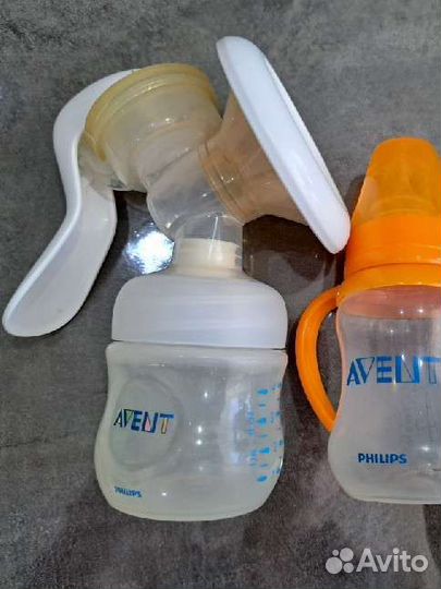 Молокоотсос Аvent +бутылочки