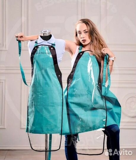 Фартук парикмахера с защитой FSK TiSi бирюзовый