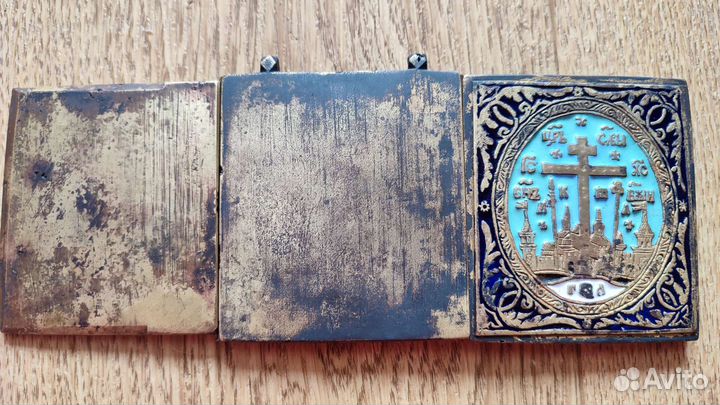 Складень меднолитой малый Деисус 19 век