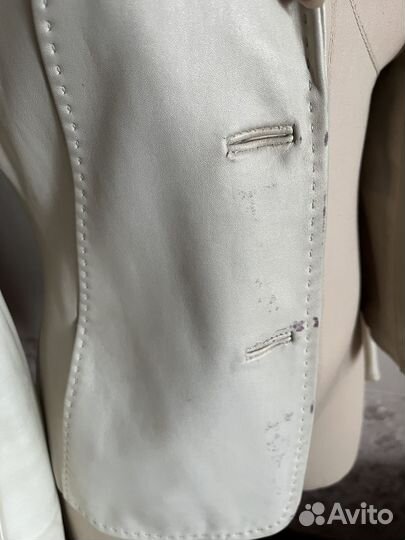 Пиджак кожаный жемчужно перламутровый