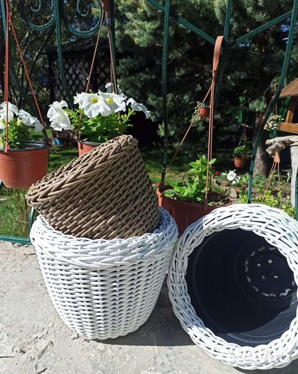 Кашпо из экоротанга 10 л