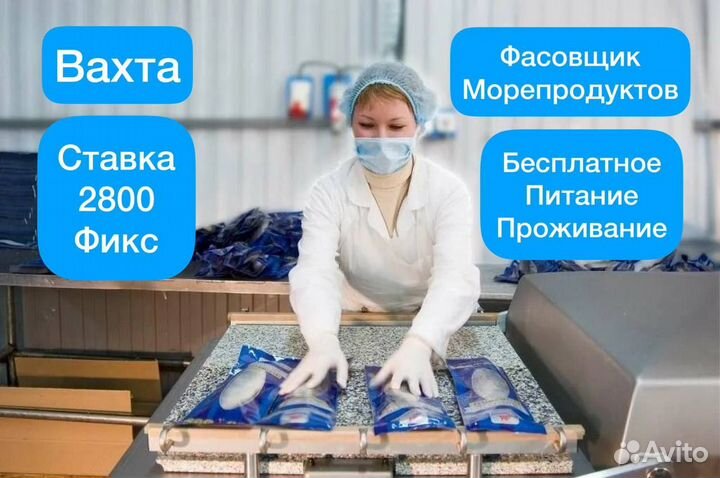 Вахта Кременки Морепродукты Бесп.Проживание